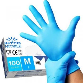 Guantes médicos desechables Intco 100 M nitrilo sin polvo