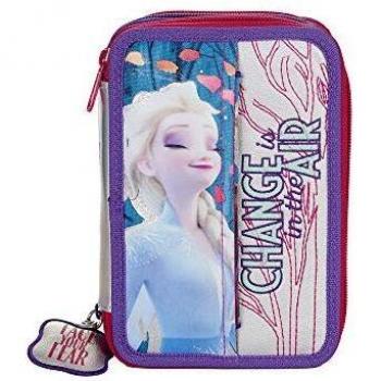 Astuccio Corredo Scuola 3 Zip Frozen II Anna e Elsa