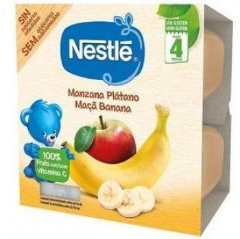 Nestlé Puré Fruta Manzana-Plátano 4 Tarrinas 100g