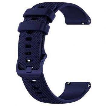 Correa de Silicona Ociodual para Amazfit GTS (4-3-2-2e), Forerunner (245-645), Galaxy Watch (5-4 Classic), 20mm, Azul Oscuro