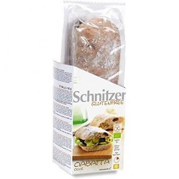 Schnitzer Olive Ciabatta Bread – 360 g, Organic & Gluten‑Free, 2 Pieces