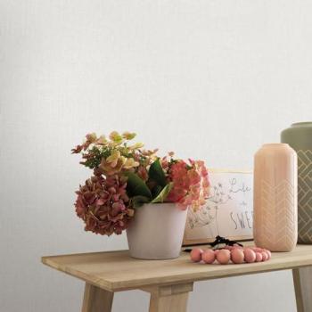 EB-Erismann 10359‑14 Papier peint intissé, couleur unie, aspect lin, structure moderne, blanc/gris