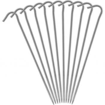 Estacas curvas para tiendas de camping, 6 o 10 unidades, hechas de titanio