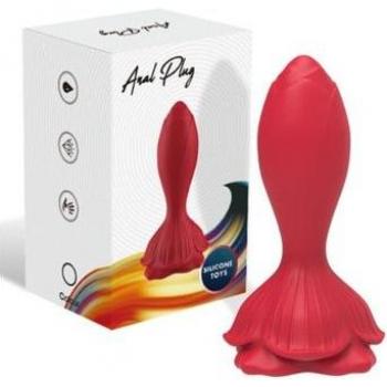 Vibratore con Telecomando Rosa e Plug Anale Rosso