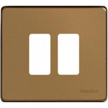 Plaque Aluminium Bronze 2 Places pour Boîte Circulaire