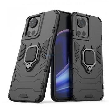 Hurtel Ring Armor: gepanzerte Smartphone-Hülle + Magnethalter für OnePlus Ace – Schwarz (Acer Liquid)