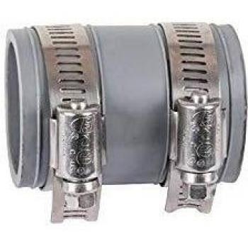 Manchon PVC souple multi-matériaux FF Ø 50 mm gris + colliers inox