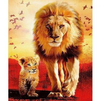 Peinture 5D Lion Éclatant à Faire Soi-Même
