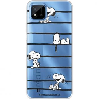 Estuche Oficial de Peanuts Snoopy para Realme 8i con Rayas