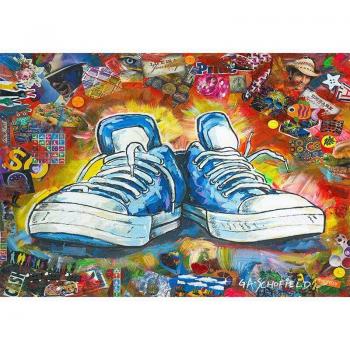 Ricamo a Crociera con Diamanti – Modello Scarpe Tondo 20x30