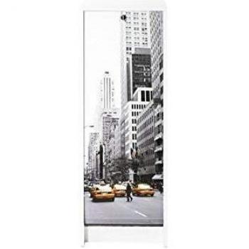 Porte-revues à rideau – Impression New York – Blanc – Taille 38,5x38x103,8 cm
