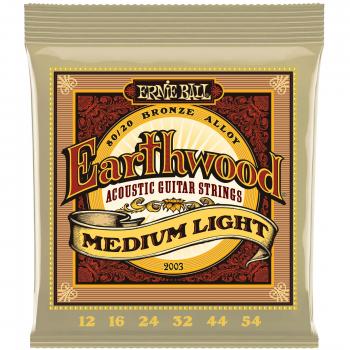 Earthwood Guitare Acoustique Set 12-54, Légère & Moyenne, Bronze 80/20 – Ernie Ball