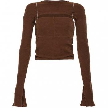 Camiseta de punto calado para mujer