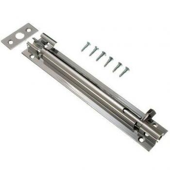 Door Barrel Slide Bolt Cranked Offset 150mm 6in Chrome with Screws (Pack of 20)