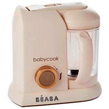 Béaba Babycook 4-in-1 – Schnellkochtopf für Babynahrung – Glasbehälter, Edelstahlsieb – Roségold
