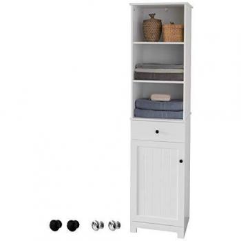 Armario alto de baño con 1 puerta y 3 estantes