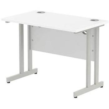 Impulse 1000mm Straight Desk with Silver Legs