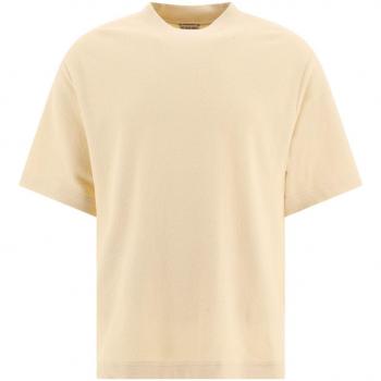 Beige Burberry Cotton Towelling T-Shirt for Men