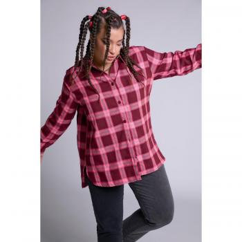 Camicia a quadri rossa, oversize, colletto, maniche lunghe, donna, taglia 56/58, cotone/poliestere, Studio Untold