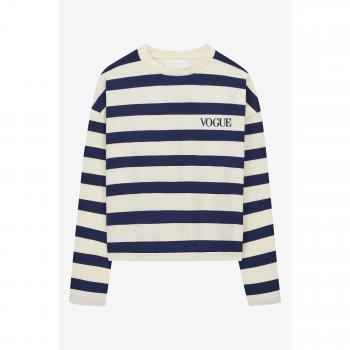 VOGUE Embroidered Logo Long-sleeve Navy Stripes