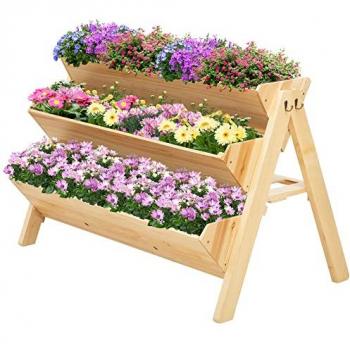 Mhstar Uk Ltd Outsunny 3 Tier Wooden Garden Plant Bed   Wowcher