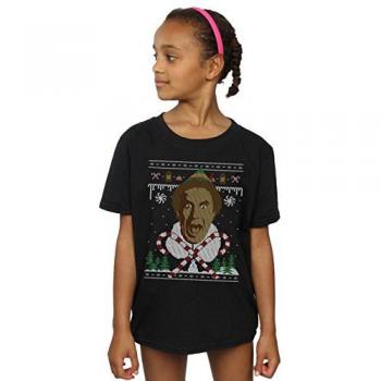 Camiseta de Algodón con Estampado Navideño para Niñas Elfas