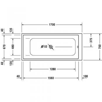 Duravit DuraStyle Bad 1700x750 mm Wit