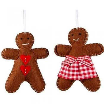 Felt Gingerbread People Christmas Decoration