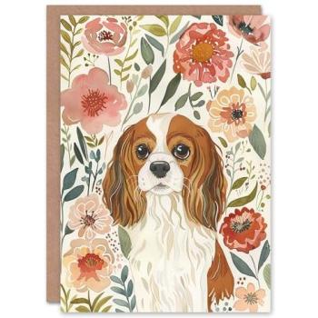 King Charles Wildflower Spaniel Greeting Card