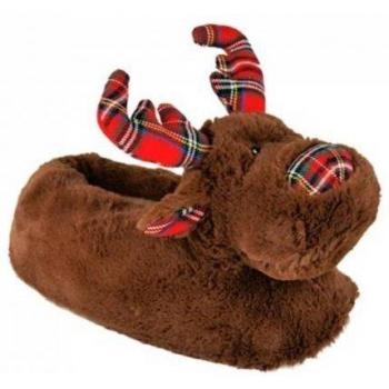 Slumberzzz Pantoufles Rennes Tartan Unisexe Adultes Marron UK 3-4
