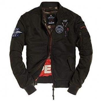 Flight Limited Edition Giacca Bomber Khaki Wash S di Superdry Uomo