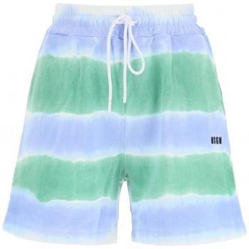 MSGM, Short Shorts, female, Multicolor, L, Tie-Dye Sporty Shorts with Logo Detail
