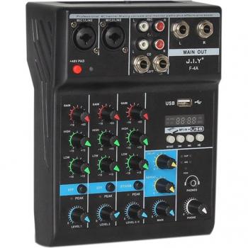 Console de mixage 4 canaux avec Bluetooth et réverbération pour scène en direct
