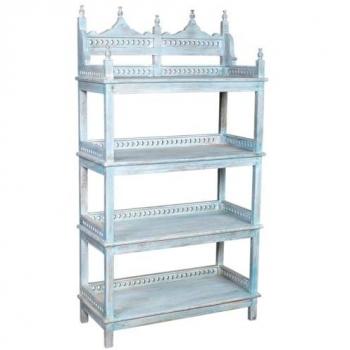 Scaffale Azzurro in Legno di Mango 40 x 166 x 90 cm