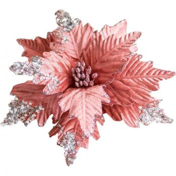 Fleurs de Noël artisanales en velours