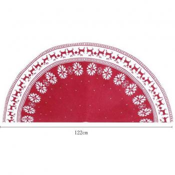 Decorative Christmas Tree Skirt with Knitted Snowflake and Deer