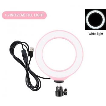 Selfie LED Ringlicht 12Cm Dimbaar met USB voor Vlog en Video Verlichting