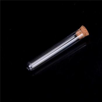 Clear Plastic Test Tubes with Cork, 6-inch, 20ml, Pack of 10