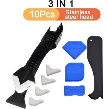 Grattoir Lisse 3-en-1 en Silicone – Outil à Main pour Acier Inoxydable / Plastique