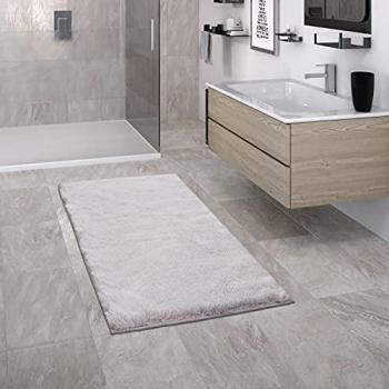 Tapis Monochrome Gris pour Salle de Bain 50x80 cm