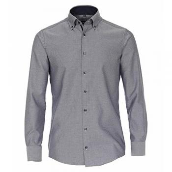 Venti Herren Businesshemd – Unifarben, 100 % Baumwolle, Blau