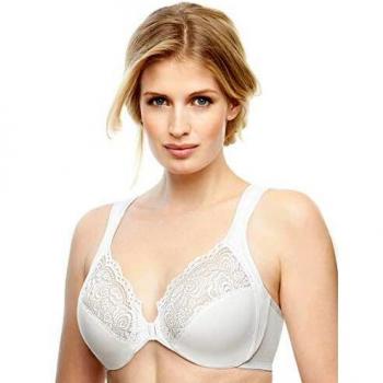 Glamorise Women's Front-Close Wonderwire Bra White 46-C