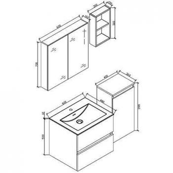 Armoire de Toilette Siena 60 cm – Bloc-Miroir Chêne Clair Texturé