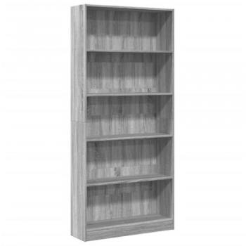 Estantería de madera de ingeniería gris Sonoma 80x24x176 cm Vidaxl