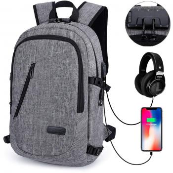 Sac à Dos Anti-vol Étanche pour Ordinateur Portable avec Port USB