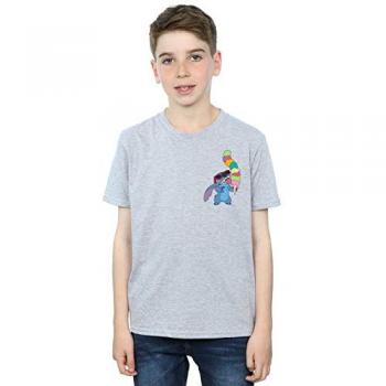 Lilo en Stitch T-shirt voor Jongens (Lichtgrijs, Maat 7-8)