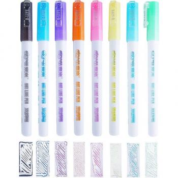 Stylos à pointe fine double doublure (pack de 8)