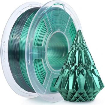 Filamento 3D SUNLU PLA+ Dúal Color Negro Verde, 1.75 mm / 1000 g