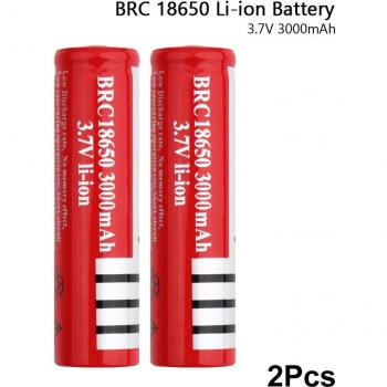18650 Li-Ion Batterie 3,7V 3000mAh 2er Set für Taschenlampe, Audio-Geräte und Kamera