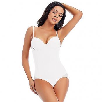 Body gainant blanc pour femmes, sous-vêtements extensibles à armatures, taille M